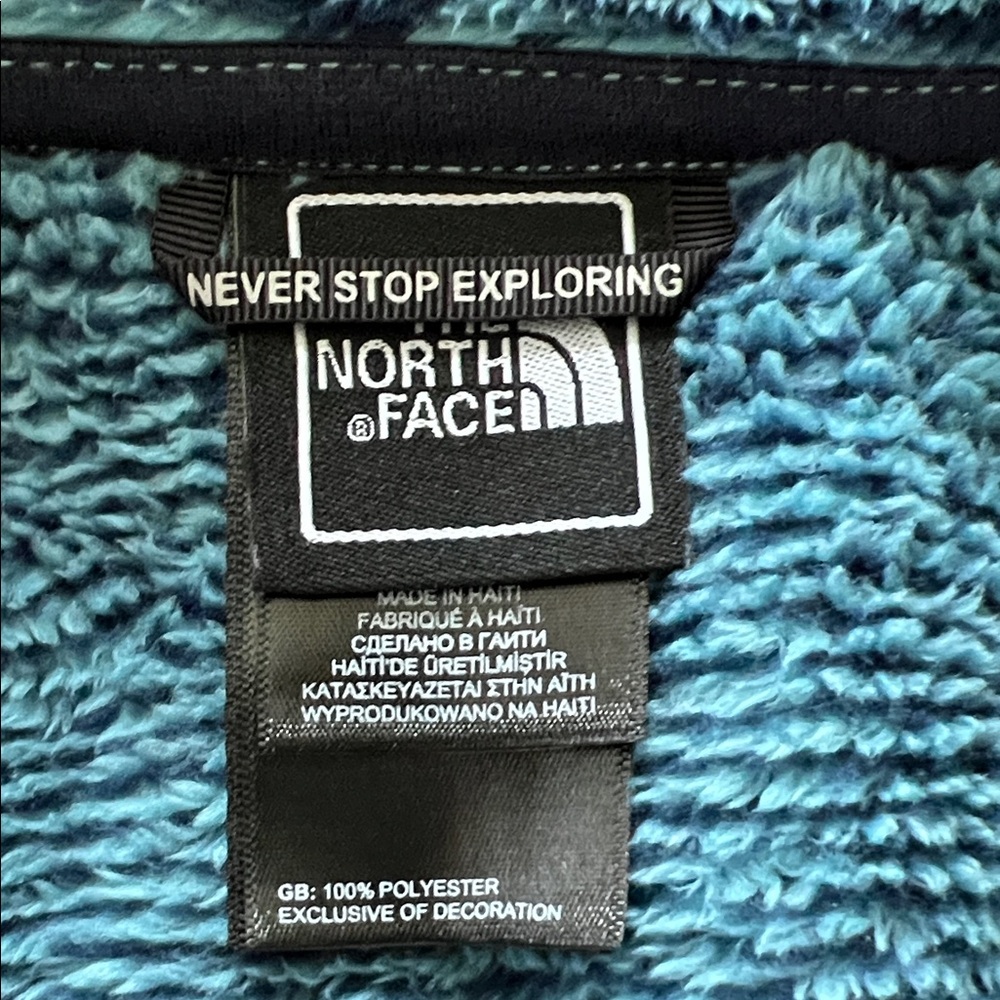 The North Face Women's Osito 2 Fleece Jacket Blue Black Stripe Zip-Up - Picture 8 of 10